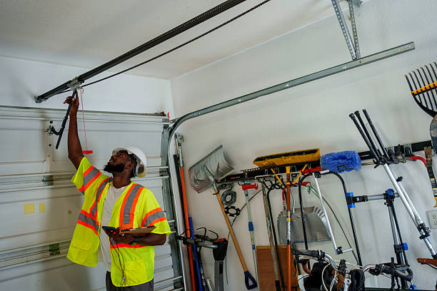 Professional Garage Door Panel Replacement technician working in West Chicago, IL